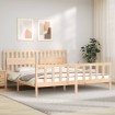 Estructura de cama con cabecero madera maciza 200x200 cm