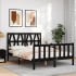 Estructura de cama con cabecero madera maciza negro 120x200