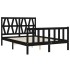 Estructura de cama con cabecero madera maciza negro 120x200