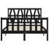 Estructura de cama con cabecero madera maciza negro 120x200