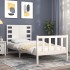 Estructura de cama individual con cabecero madera maciza