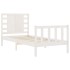 Estructura de cama individual con cabecero madera maciza