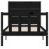 Estructura de cama con cabecero madera maciza negro 90x200