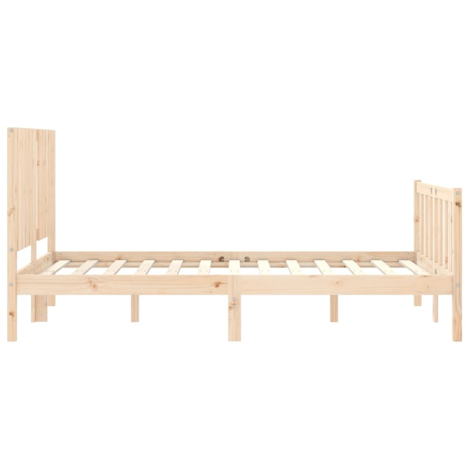 Estructura de cama con cabecero madera maciza 120x200