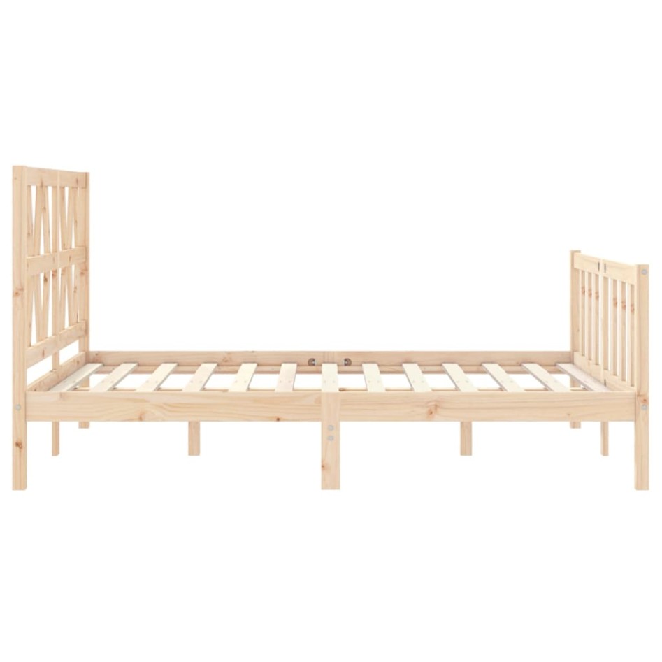 Estructura de cama con cabecero madera maciza 120x200
