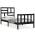Estructura de cama individual con cabecero madera maciza