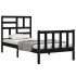 Estructura de cama individual con cabecero madera maciza