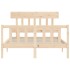 Estructura de cama con cabecero madera maciza 120x200