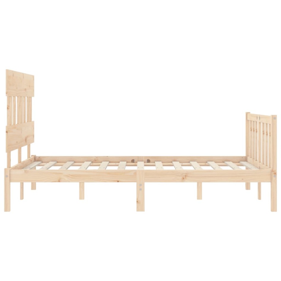 Estructura de cama con cabecero madera maciza 120x200