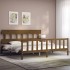 Estructura cama y cabecero madera maciza marrón miel 200x200