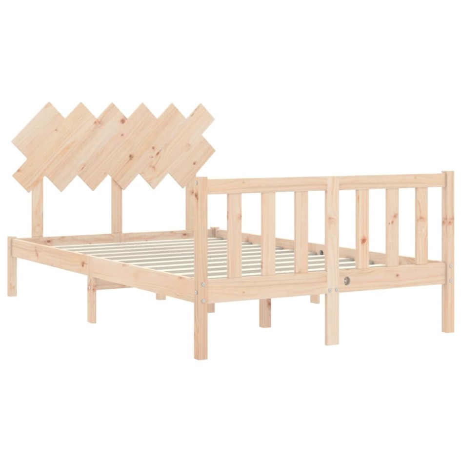 Estructura de cama con cabecero madera maciza 120x200