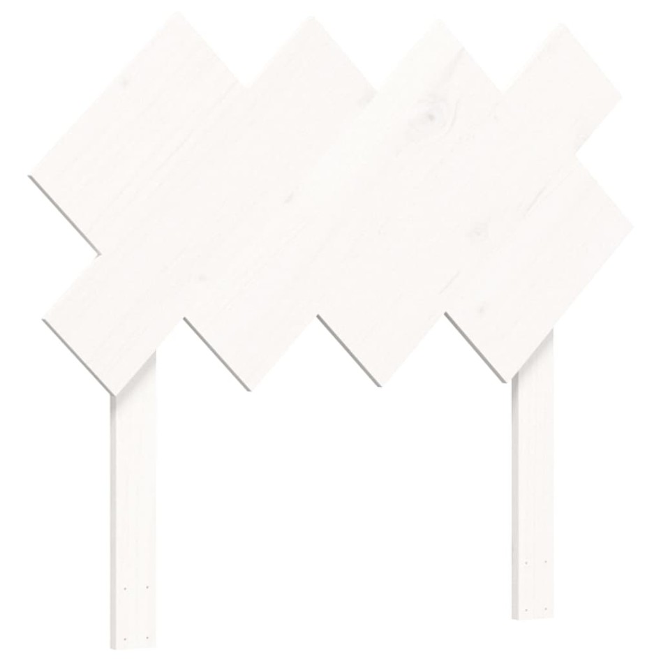 Estructura de cama con cabecero madera maciza blanco 90x200