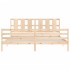 Estructura de cama con cabecero madera maciza 200x200