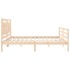 Estructura de cama con cabecero madera maciza 200x200
