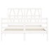 Estructura de cama con cabecero madera maciza blanco 140x200