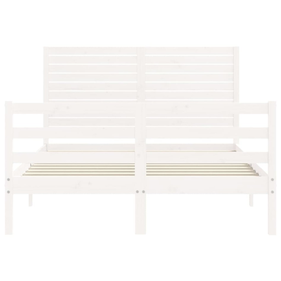 Estructura cama de matrimonio con cabecero madera maciza