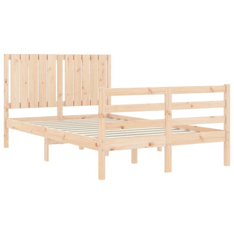 Estructura de cama con cabecero madera maciza 120x200