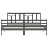 Estructura de cama con cabecero madera maciza gris 200x200