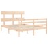 Estructura de cama de matrimonio con cabecero madera