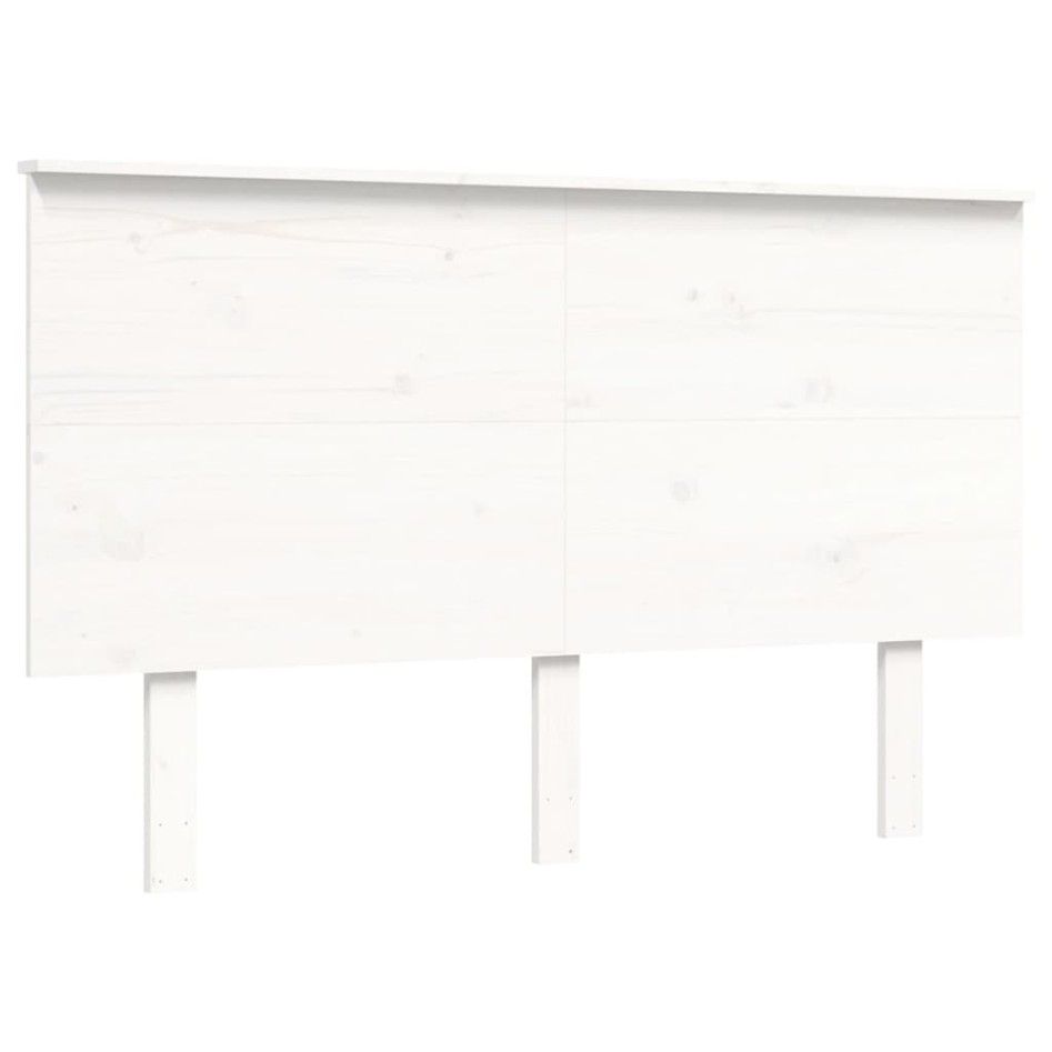 Cama personas mayores cabecero madera maciza blanco 140x200