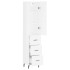 Aparador alto madera contrachapada blanco brillo 34,5x34x180