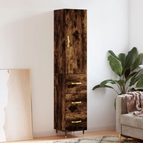 Aparador de madera contrachapada roble ahumado 34,5x34x180