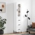 Aparador alto madera contrachapada blanco brillo 34,5x34x180
