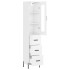 Aparador alto madera contrachapada blanco brillo 34,5x34x180