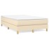 Cama box spring con colchón tela color crema 120x200
