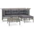 Set de muebles de jardín 5 pzas y cojines ratán sintético