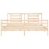 Estructura de cama con cabecero madera maciza 200x200