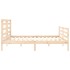 Estructura de cama con cabecero madera maciza 200x200