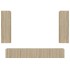 Set de muebles para TV 4 pzas madera contrachapada roble