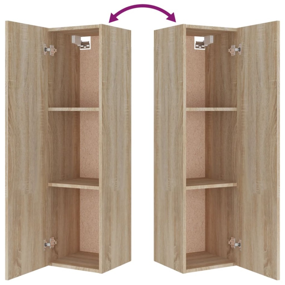 Set de muebles para TV 4 pzas madera contrachapada roble