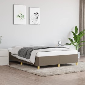 Estructura de cama de tela gris taupe 140x190