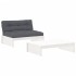 Juego de muebles jardín 2 piezas y cojines madera maciza