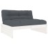 Juego de muebles jardín 2 piezas y cojines madera maciza