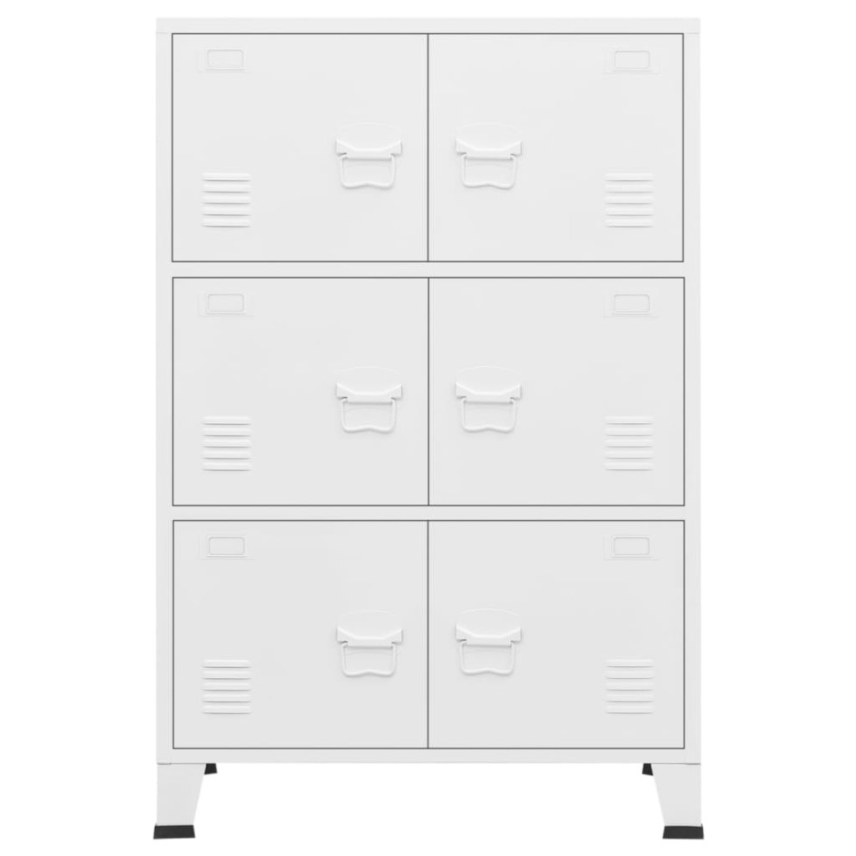 Baúl de almacenaje industrial metal blanco 75x40x115