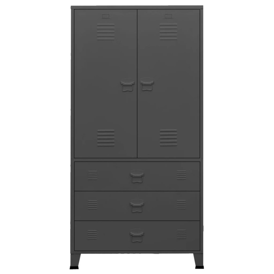 Armario industrial de metal gris antracita 90x50x180