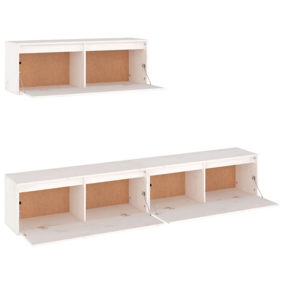 Muebles para TV 3 piezas madera maciza de pino