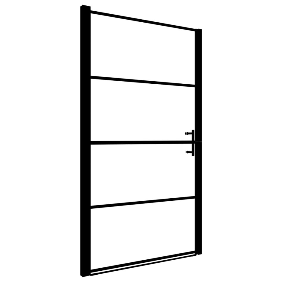 Puerta de ducha de vidrio templado negro 81x195
