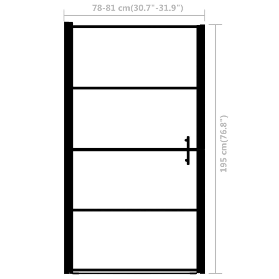 Puerta de ducha de vidrio templado negro 81x195