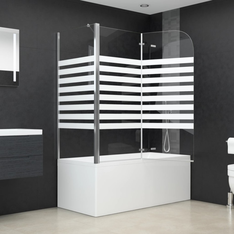 Mampara de baño vidrio templado a rayas 120x68x130
