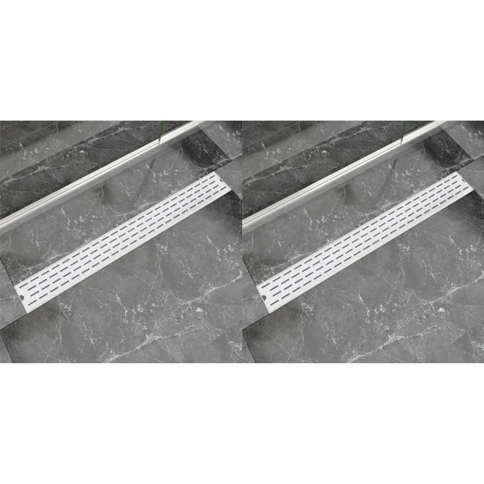 Desagüe lineal de ducha 2 piezas 930x140 mm acero