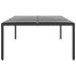 Mesa jardín vidrio templado ratán sintético negro 200x150x75