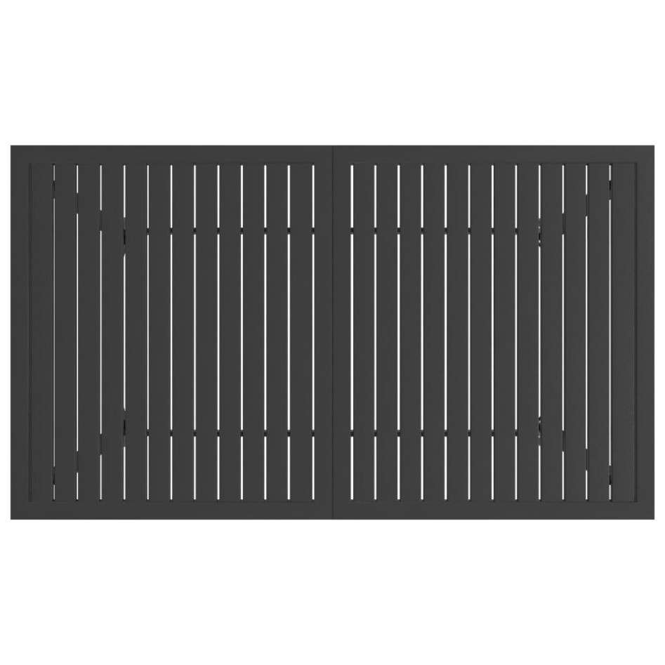 Mesa de jardín de acero gris antracita 140x80x72