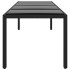 Mesa jardín vidrio templado ratán sintético negro 250x100x75