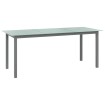 Mesa de jardín de aluminio y vidrio gris claro 190x90x74 cm