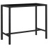 Mesa alta de jardín ratán sintético y vidrio negro