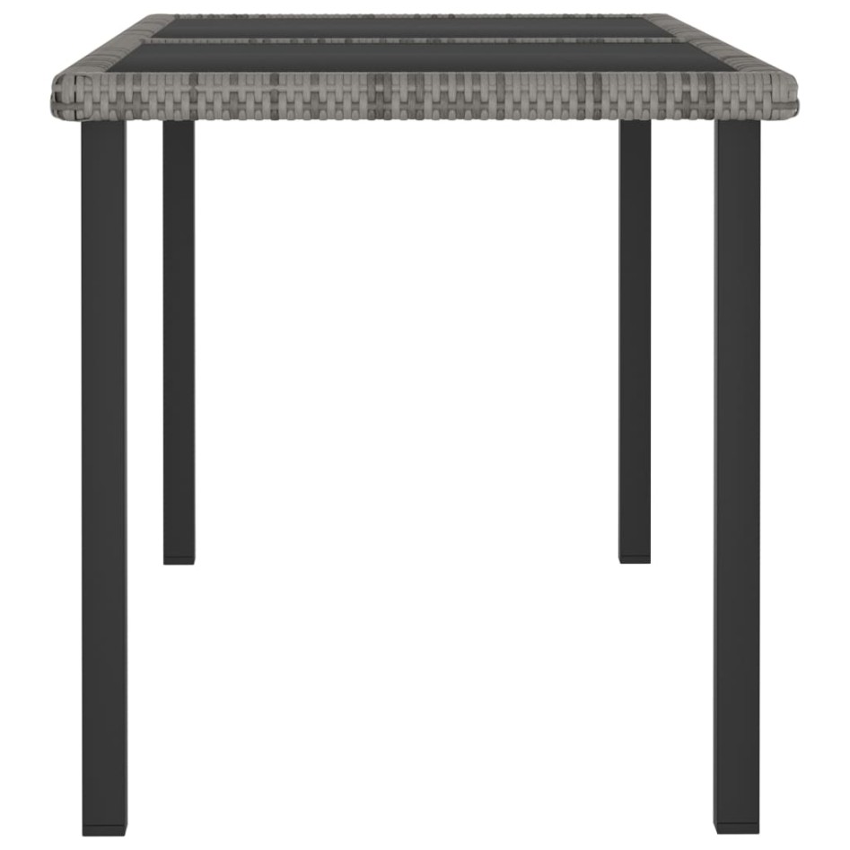 Mesa de comedor para jardín ratán sintético gris 140x70x73